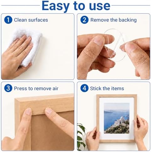 80 PCS Nano Double Sided Adhesive Pads,Waterproof No Damage Removable Heavy Duty Mounting Tapes,Clear Residue-Free Extra Strong Sticky Pads for Walls,Hanging Pictures,DIY Craft Home Office