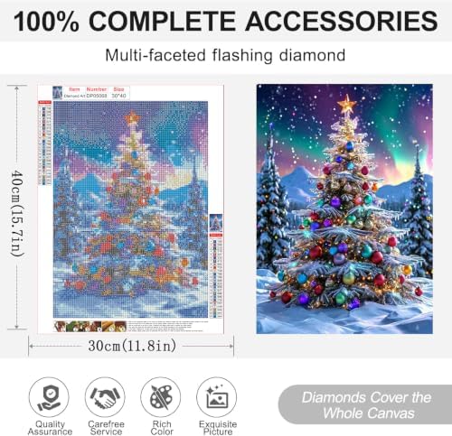 ARPADAMO Christmas Tree Diamond Art Kits for Adults Diamond Painting12x16in