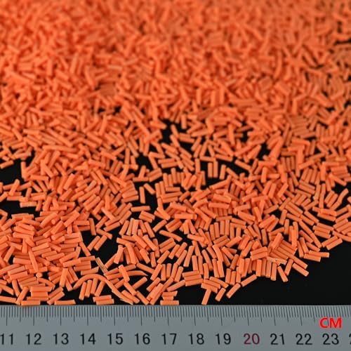 LIKETURE Fake Sprinkles 110g Non-edible Polymer Clay Sprinkles Faux Sprinkle Plastic Sprinkles for Craft Sprinkles Decoration for Resin Filler Slime Add ins Slime Mixed in Shaker Card (Orange)