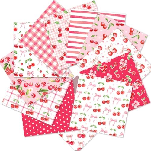 Pink Cherry Scrapbook Paper Cerise Grid Pattern Papers Pad 12×12,24 Sheets Double-Sided Spring Bobo Floral Scrapbooking CardStock Paper Pad for Holiday Cardmaking DIY Origami Papers.