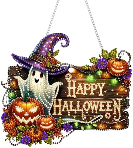 AIBOERL Halloween Diamond Art Kits for Adults, Acrylic Hanging Suncatcher