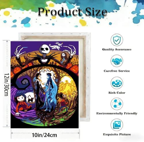 Christmas Paint by Numbers Kit for Adults Beginner with Framed 10x12 Inch