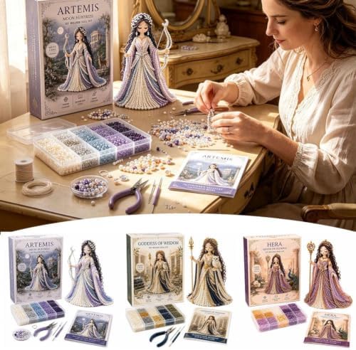  Divine Goddess DIY Beaded Doll Kit, Craft for Adults with Tools (Style D)