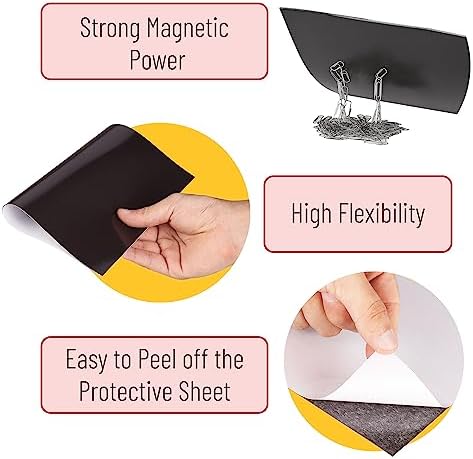Mr. Pen- Adhesive Magnetic Sheets, 4" x 6", 40 Pack, Cuttable Magnets Flexible Magnet Sheets with Adhesive for Crafts Photos, Classroom Decorations, Easy Peel and Stickers for Planning