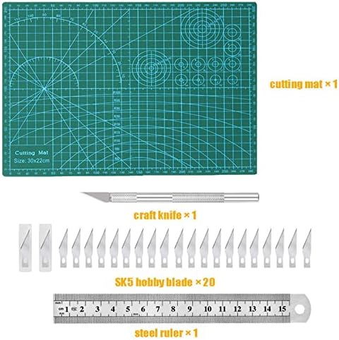 Self Healing Sewing Mat, Exacto Knife Precision Carving Craft Hobby Knife Kit for DIY Art Work Cutting, Hobby, Stencil, Scrapbooking-A4(9"x12")