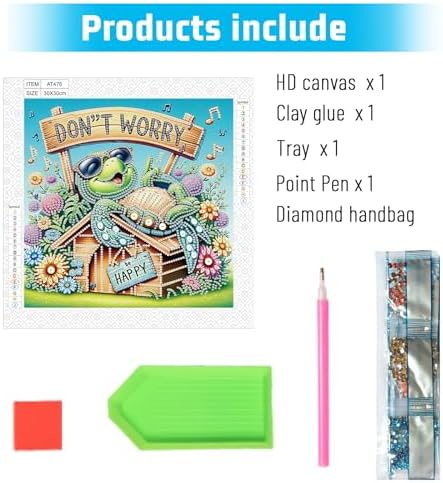 AiYuanzsh Diamond Art Painting Kits for Adults, 5D Special Shape Diamond Art Kits for Beginners, Crystal Rhinestones Diamond Art Painting for Home Wall Decoration Gift 12×12 inch, Sea Turtle