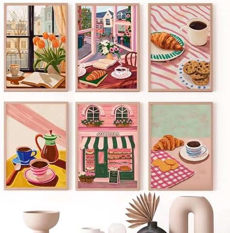 YALKIN 6 Packs Paint by Number Kits for Adults Beginners, DIY Acrylic Painting by Number Kits on Canvas Without Frame, Adults Paint by Number for Home Wall Decor Gifts 25x35CM/9.8x13.8IN
