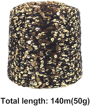 ECYC Ltd 153 Yards Cotton Sequin Yarn, Sparkle Sequin Thread for Knitting & Crocheting, DIY Craft Projects
