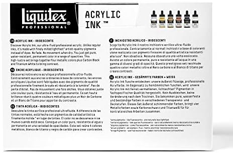 Liquitex Professional Acrylic Ink, 1-fl oz (30ml), Iridescent Color Set, Set of 6