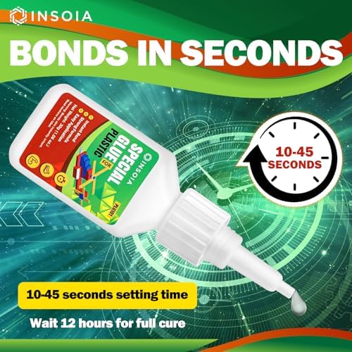 INSOIA Super Plastic Glue Clear, 20g, Strong Bond, with Precision Tips