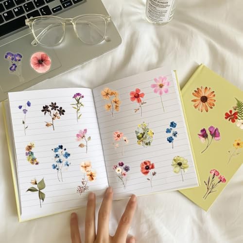 Transparent Flora Scrapbook Stickers Aesthetic Flowers Stickers(50)
