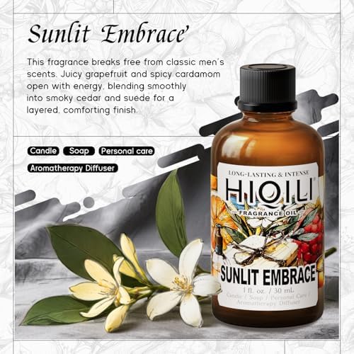 HIQILI Sunlit Embrace Fragrance Oil for Diffuser, Candle & Soap