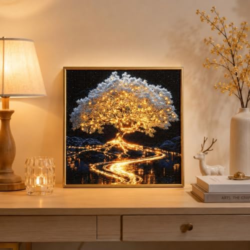 Acelii Tree Diamond Painting Kits for Adults Beginners, 5D Gem Painting | Diamond Art Painting for Adults, Gem Art Kits for Adults, Paint by Diamonds DIY Wall Decor Gift13.78X13.78Inch