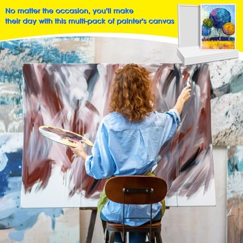 Sherr 6 Pcs Large Blank Painting Canvas Stretched Primed, 24 x 20 Inch