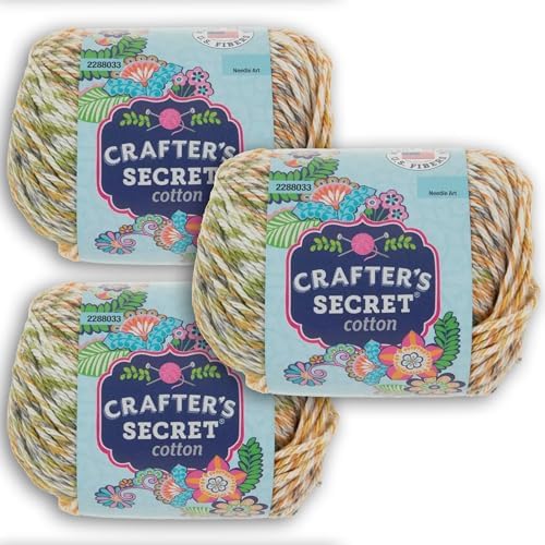 Hobby Lobby Crafter's Secret Yarn, 212 Citrine Sheen, Set of 3
