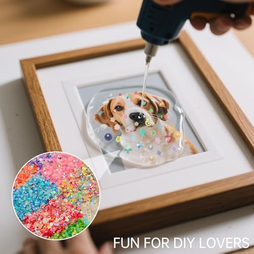 8 Colors Luminous Clay Slices Charms, VEINARDYL 3D Nail Art Slices Fruit Flower Butterfly Themed Glow in The Dark with Imitation Pearl Sequins for DIY Crafts Resin Slime Making Cellphone Decor
