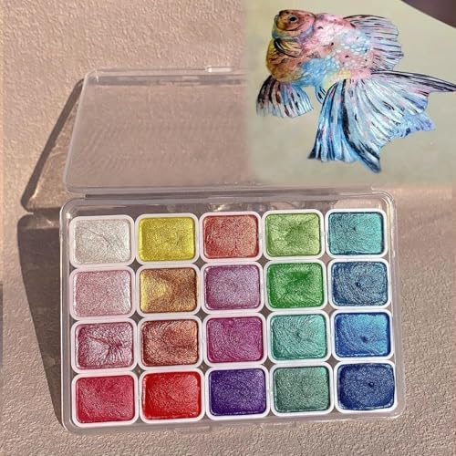 Forestry Shifting Watercolor Painting Set，20 Colors Watercolor Painting Set，Metallic Watercolors，Glitter Watercolor Paint For Children Adults Art Paint (Lohas 20 colors 1 ml（1* Pen）)