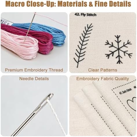 Embroidery Kit for Beginners Adults 87 Stitches Stitch Book