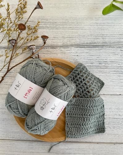 Cotton, Bamboo,Linen Blended Yarn 2 Skeins 50g/1.76oz- 08 Mint Green