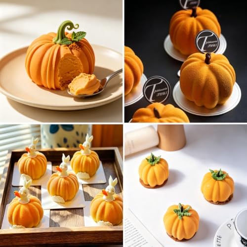 6 Cavity 3D Pumpkin Silicone Chocolate Mold for Halloween fall home decor