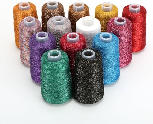 Metallic Crochet Thread, 80g Lurex Yarn for Charms(Afterglow)
