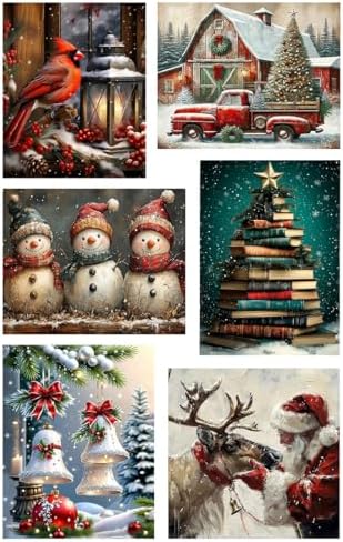 VIGEGU 6 Pack Christmas Paint by Numbers Kit for Adults