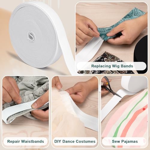 Airisoer Elastic Bands for Sewing 3/4 Inch x 32 Yards, White