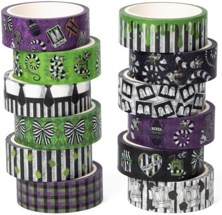 Halloween Beetle Washi Tape - 12 Rolls Horror Decorative Tape