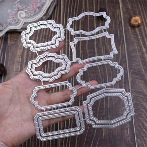 Scrapbooking Die-Cuts for Card Making, Christmas Metal Cutting Dies, Paper Craft Punch Template, Background Embossing Stencils, DIY Album Décor (Various Labels-12.8x15.5cm)