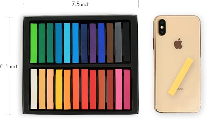 HA SHI Soft Chalk Pastels, 24 Assorted Colors, Soft Art Supplies for Artists, Professional Drawing Media, Stick Pastel for Advanced Users, DIY Beauty Nail Art, Pan Chalk Pastels