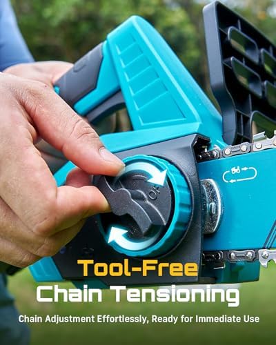 SEESII 12-Inch Electric Chainsaw Cordless, Brushless Motor | 2 x 4.0Ah Battery, Auto Oiling, Tree Saw with Tool-free Chain Tension, Wood Cutting Trimming Branch, Yard Work