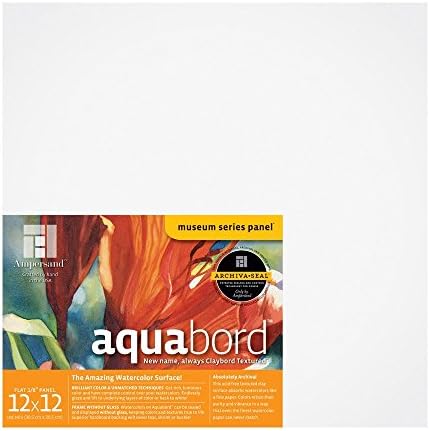 Ampersand Aquabord Panel for Watercolor and Gouache, 1/8 Inch Depth, 12X12 Inch (CBT122)