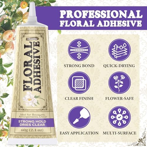 Floral Adhesive, Clear Waterproof Flexible Bond for Fresh Flowers, 2.1 oz