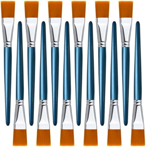 Great Andrew 12 PCS 1 inch Flat Paint Brushes for Acrylic Painting