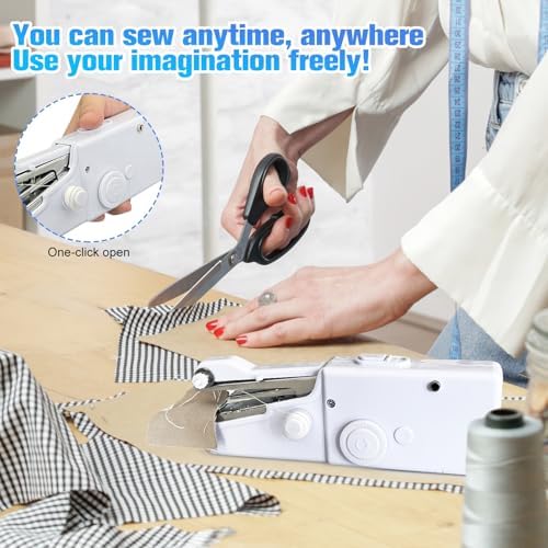 Handheld Sewing Machine - Portable Mini Sewing Machine with Accessories Kit for Sewing Clothes for Beginners DIY