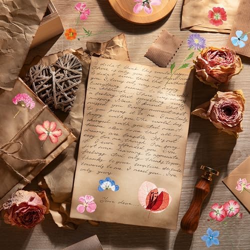 330+ PCS Natural Flower Stickers, Self-Adhesive PVC Nature Floral Stickers for Scrapbook, Laptop, Journal, DIY Project, Spring Themed Party Decors