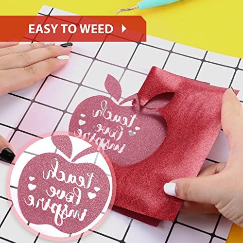 HTVRONT Glitter HTV, 12" x 10ft Red Glitter HTV Heat Transfer Vinyl