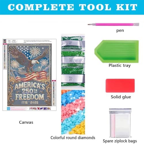 bleihum Eagle Diamond Art Kits for Adults, 4th of July Diamond Painting