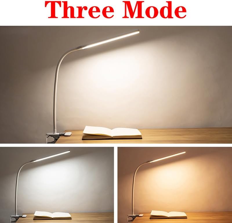 White LED Easel Lamp Clip-On Art Light for Artists - 3 Colour Modes, 10-Level Dimmable Eye-Care Desk Lamp, Flexible 360° Gooseneck, USB Powered for Painting, Drawing, Headboards, Drafting Tables