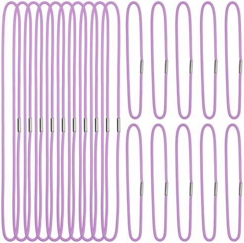Mini Skater Travel Notebook Thick Elastic Bands Planner Refills Insert Connection Replacement Straps for Travel Journals Accessories, Two Sizes, 20Pcs (A5 & Passport Size) (Purple)