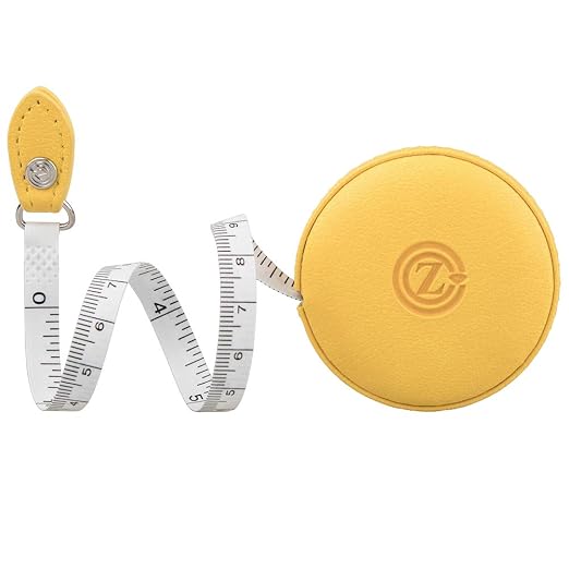 Sewing Tape Measure, Medical Body Cloth Tailor Craft Dieting Measuring Tape, 60 Inch/1.5M Dual Sided Retractable Ruler with Push Button Round(1 Pack, Yellow)