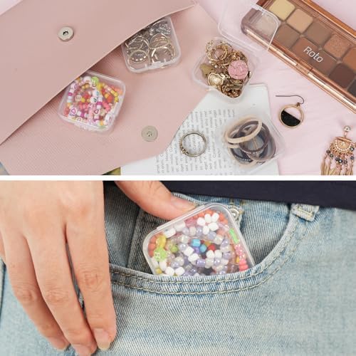 Bead Organizer Box 36 Pcs Small Clear Plastic Containers for Craft Jewelry