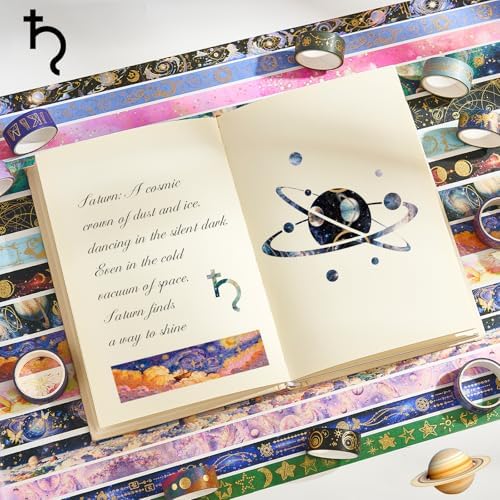 Gold Foil Washi Tape Set 30 Rolls,Decorative Masking Tape for Junk Journal, Scrapbooking Supplies, DIY Crafting Supplies