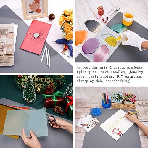 Gartful Silicone Mat Dark Gray 31.5" x 23.6" x 0.07", Large Crafts Sheet, Desk Work Pad, Countertop Protector, Heat Resistant Table Placemat, Resin Casting Molds, Nonstick