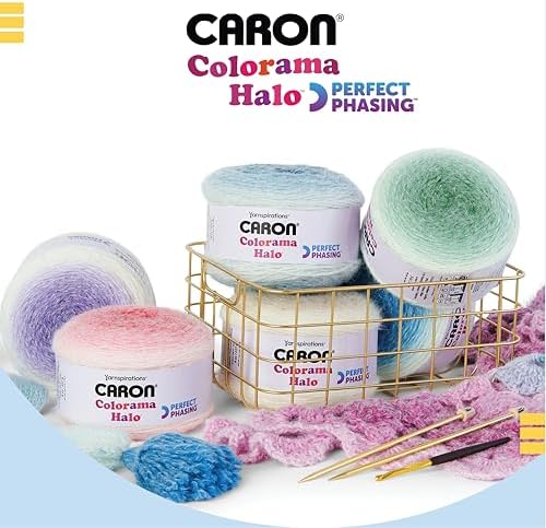 Caron Colorama Halo Cake Ombre Yarn for Crocheting, Nutmeg Frost, 2-Pack