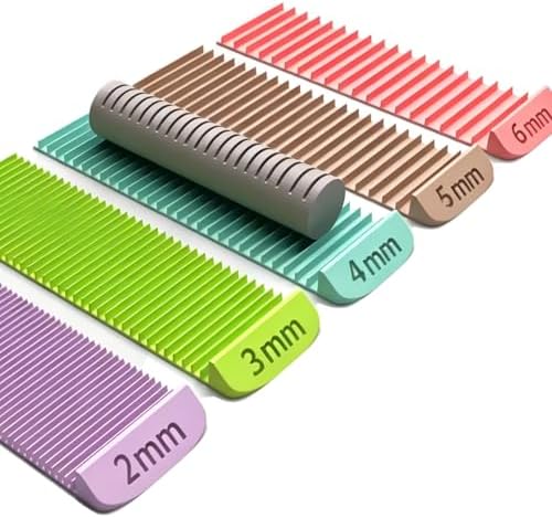 Juphex Polymer Clay Cane Slicing Guides for Earring Making and Precision Crafting, 5 Color-Coded Thickness Cutting Tools (2mm, 3mm, 4mm, 5mm, 6mm)，3D Printed