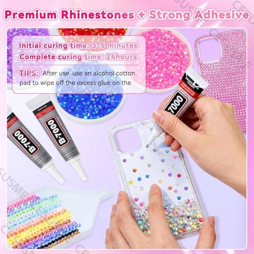 28000 Pcs Color Rhinestones Bedazzling Kit, Dark Rose Red Resin Jelly Gems