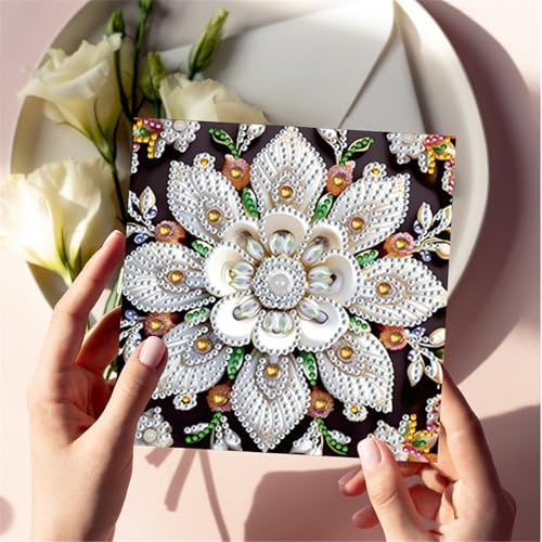 Diamond Art Cards with Envelopes–6PCS DIY Diamond Painting Greeting Cards Kit | Card Making Kit with Bling for Adults & Beginners | Birthday,Holiday & Thank You Cards (Mandala)