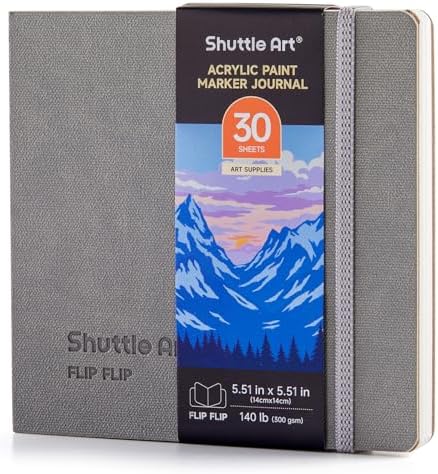 Shuttle Art Acrylic Paint Marker Journal 5.51x5.51, 30 Sheets