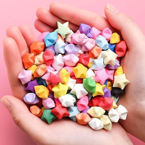 Star Origami Paper, Lucky Star Decoration Paper Strips DIY Hand Art Crafts (7 colors light (540 sheets))